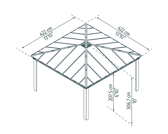 Paviljong Dallas 422 x 422 cm Canopia by Palram